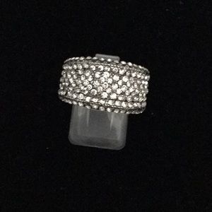 Sterling silver white sapphire ring